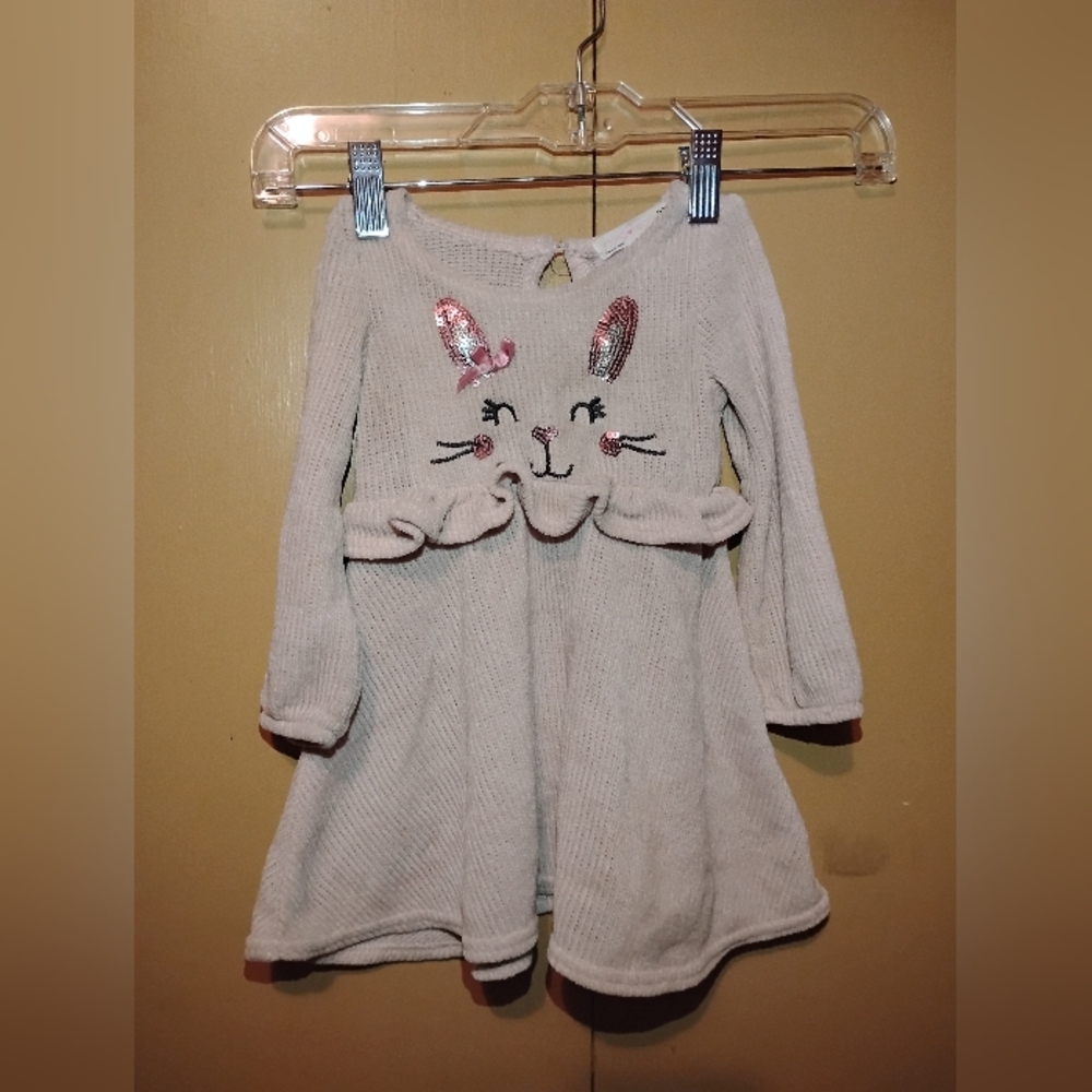 Knit Dress with Bunny Design